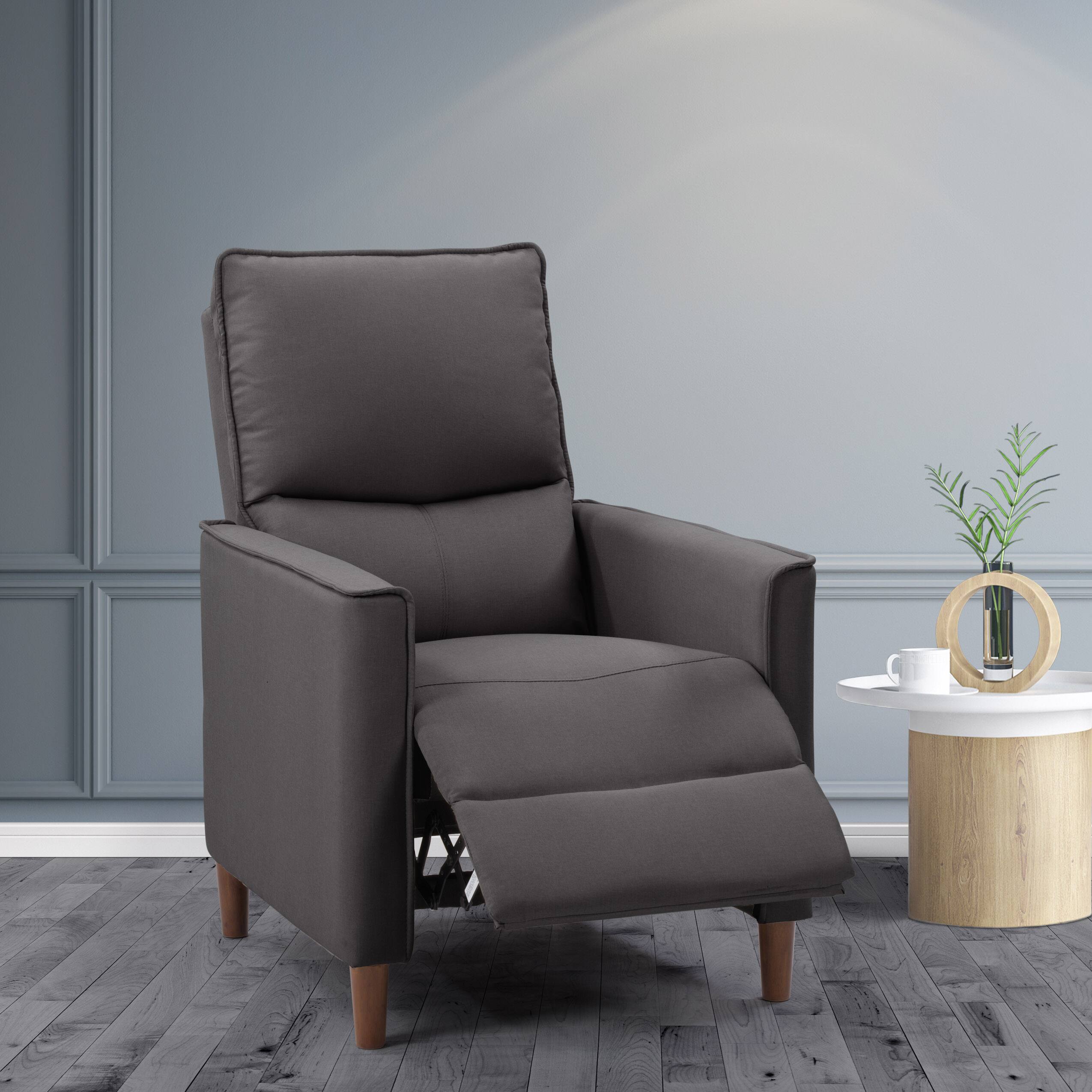 Left. CorLiving - Alder Manual Fabric Recliner - Dark Grey.
