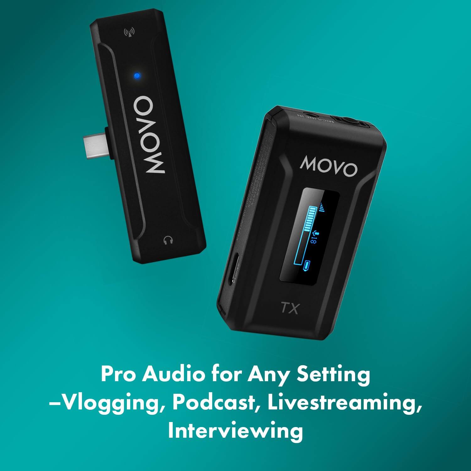 Pro Audio for Any Setting  
- Vlogging, Podcast, Livestreaming, Interviewing