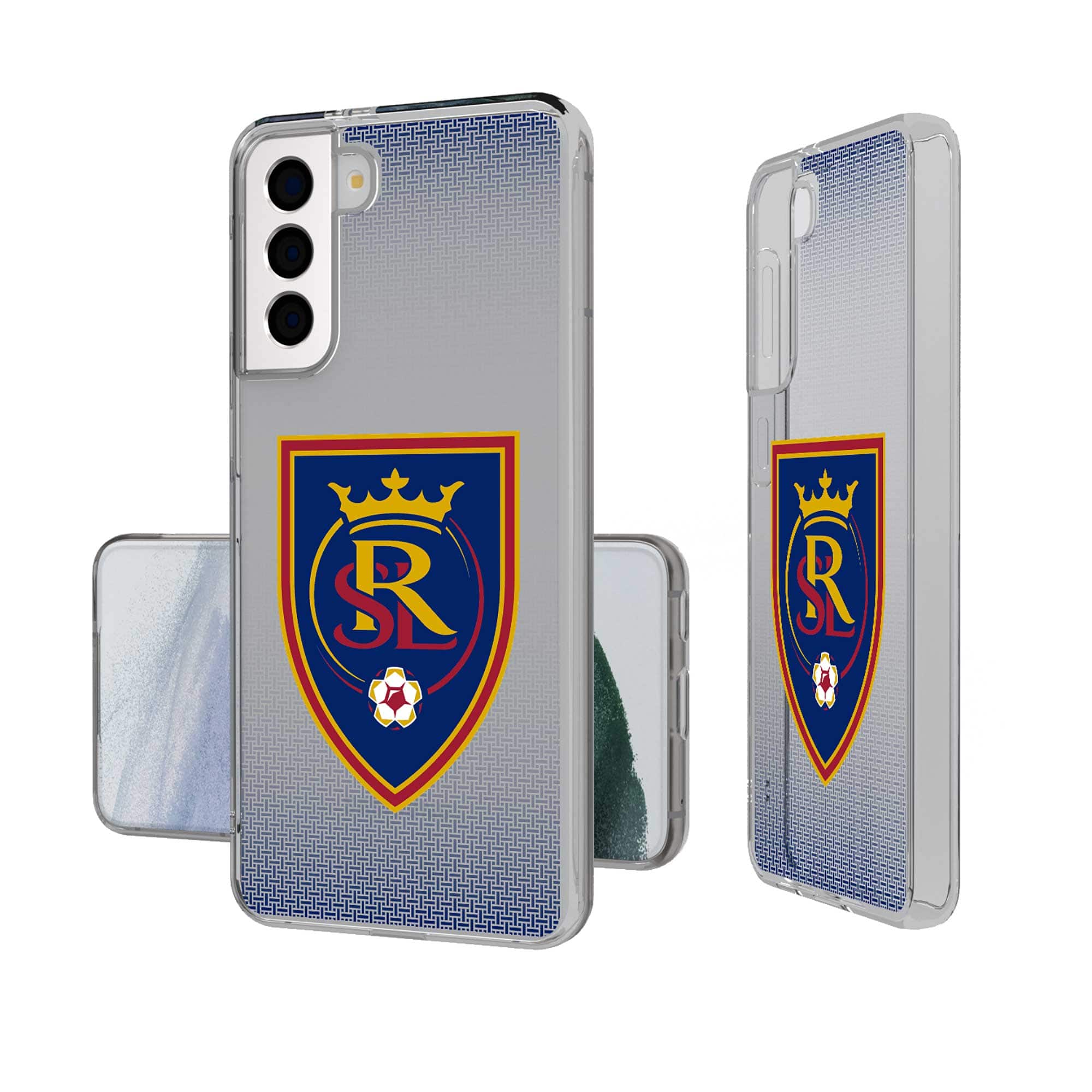 Front. Keyscaper - Real Salt Lake Linen Logo Galaxy Clear Case - S24 - Multicolor.