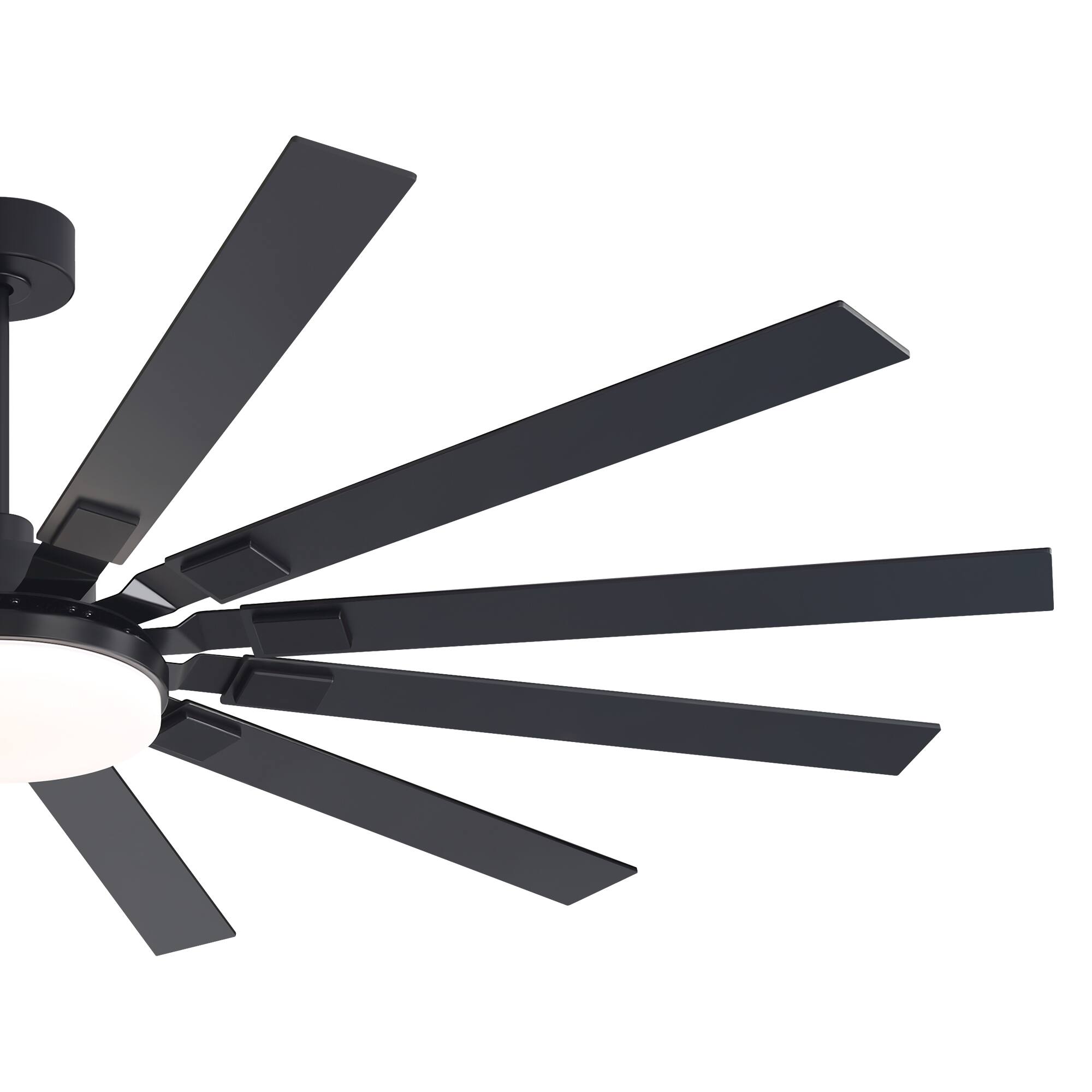 Alt View 9. Breezary - 72-Inch Ceiling Fan with LED Light, 12-Blade Design, DC Motor, Reversible Airflow, 6 Speeds, Timer and Remote Control - Black and Walnut.