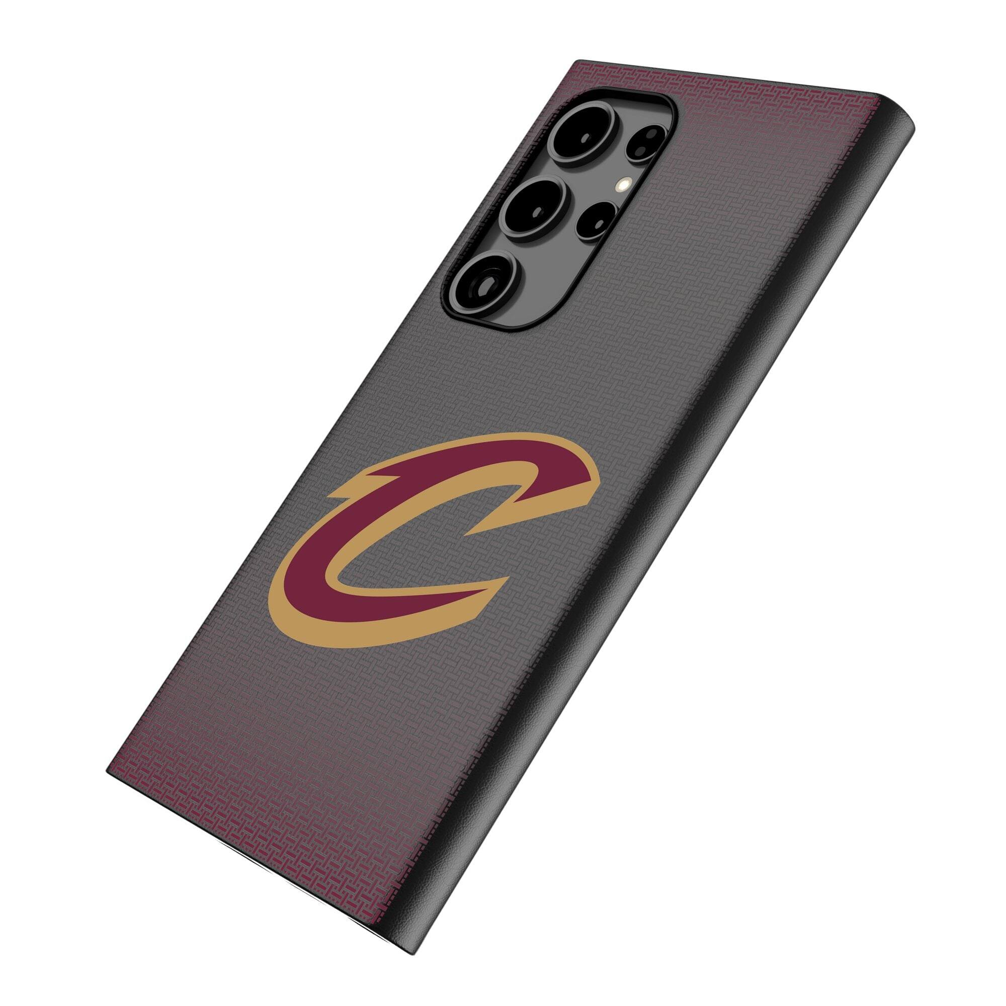 Alt View 1. Keyscaper - Cleveland Cavaliers Linen Galaxy Magnetic Bump Case - S24 - Black.