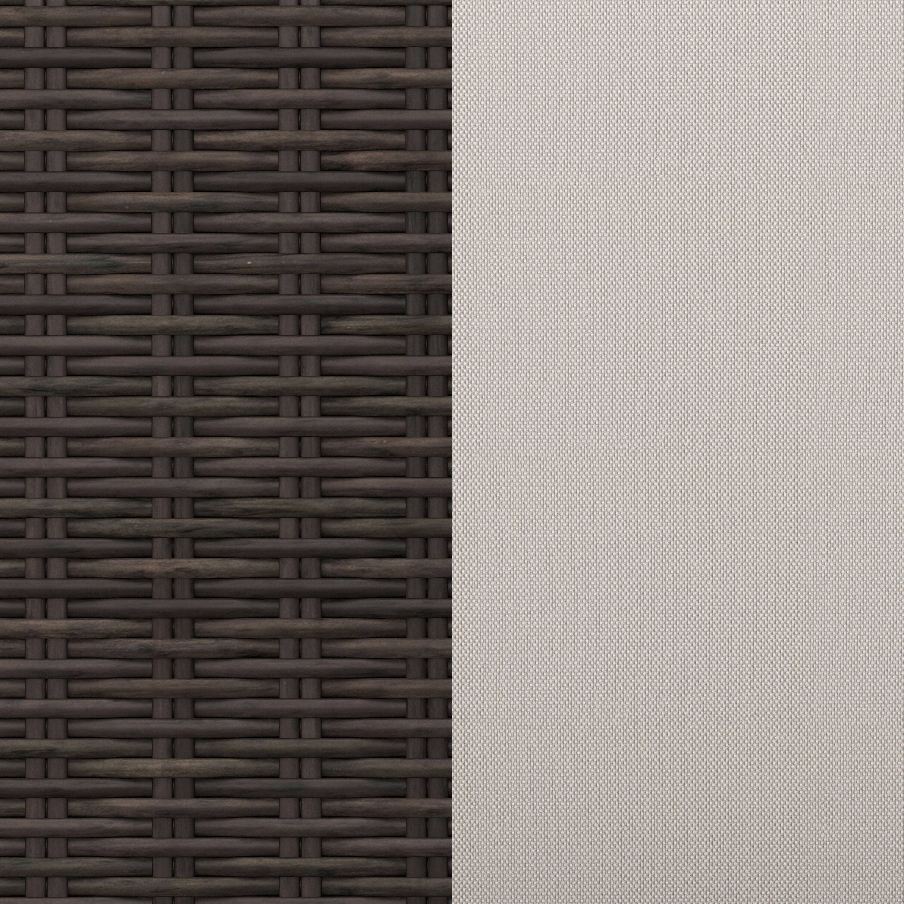 Alt View 11. Martha Stewart - Bedford 4pc Outdoor Rattan Wicker Patio Conversation Set with All-Weather Cushions - Tan Cushions/Brown Frame.