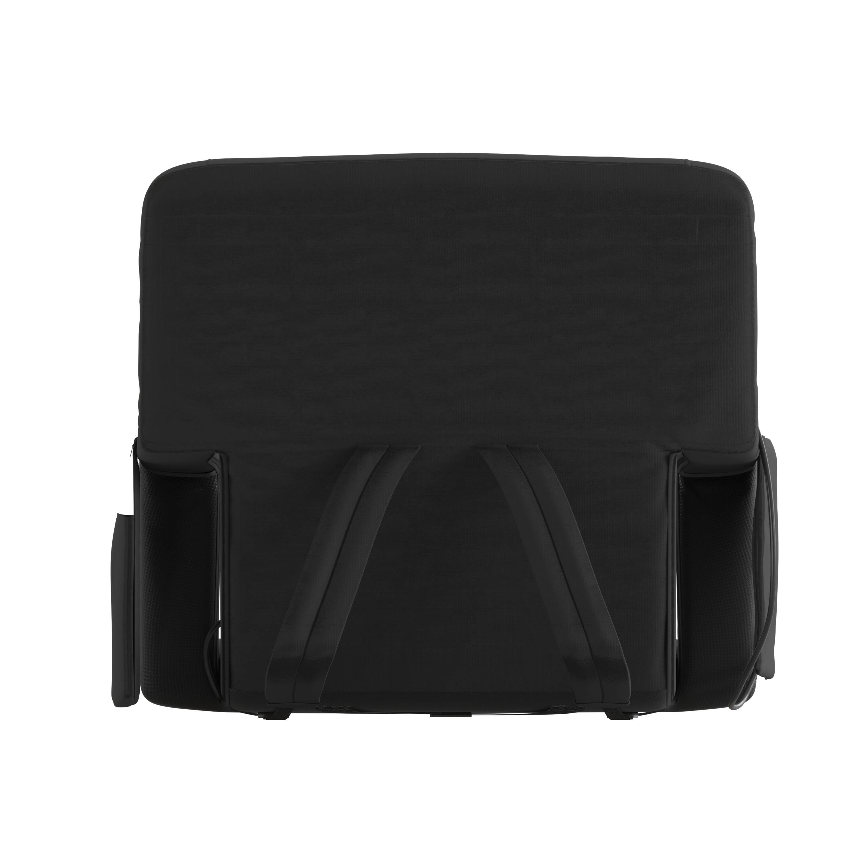 Alt View 8. Emma + Oliver - Foldable Reclining Stadium Chair with Backpack Straps-Heated Back and Seat - Black.