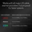 Works with all major US cable internet providers. Future-proof for faster speeds. Latest available plans. Maximum speeds depend on provider plans. xfinity: Download 900Mbps, Upload 100Mbps. Spectrum: Download 900Mbps, Upload 100Mbps. COX: Download 900Mbps, Upload 100Mbps.