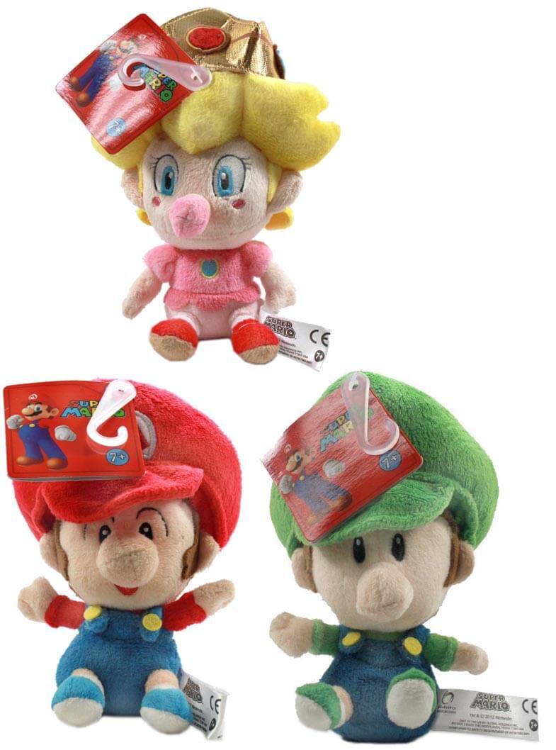 Little Buddy - Super Mario Brothers 5" Plush Baby Set Of 3: Mario, Luigi, Peach