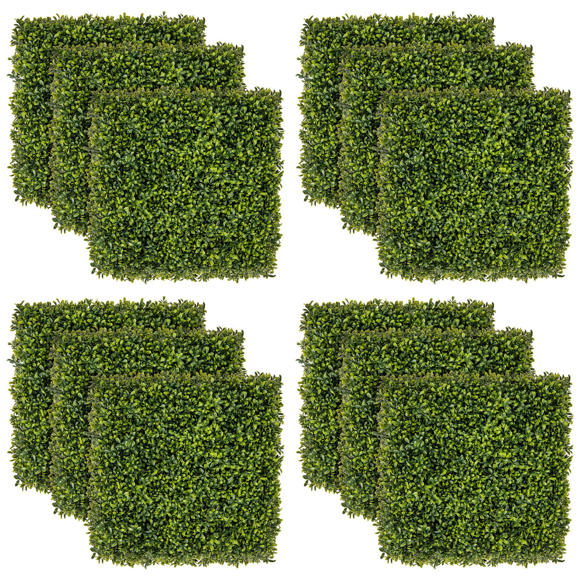 Alt View 9. Gymax - Gymax 12 PCS 20'' x 20'' Artificial Hedge Boxwood Panels w/ Decorative Grass Wall Panels - Green.