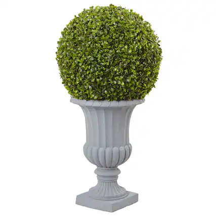Front. BreeBe - 2.5' Boxwood Topiary with Urn (Indoor/Outdoor) - Green.