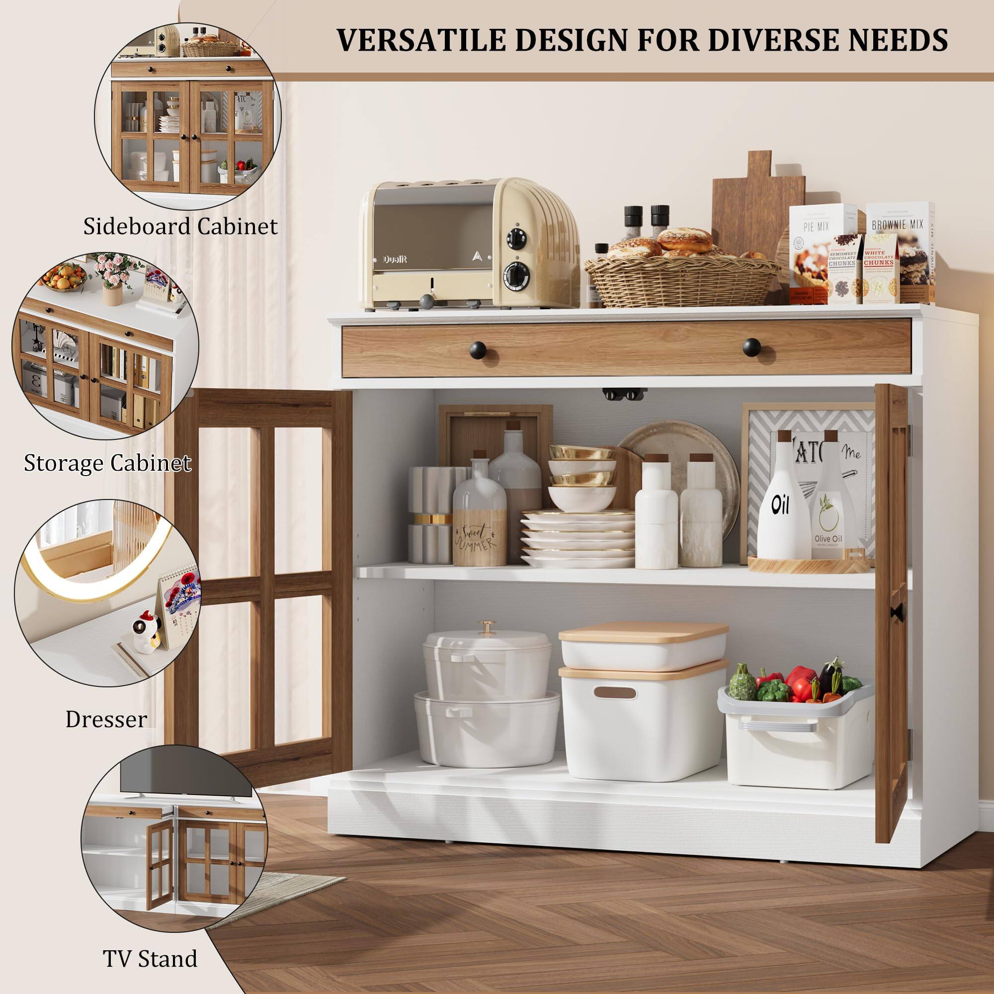 VERSATILE DESIGN FOR DIVERSE NEEDS

- Sideboard Cabinet
- Storage Cabinet
- Dresser
- TV Stand