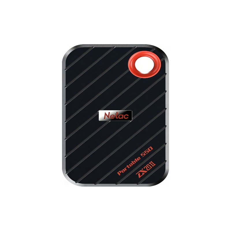 Netac - ZX20II 512GB Magnetic Portable SSD, USB 3.2 Type-C, Up to 2000MB/s, External Solid State Drive - Black