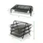 Alt View 1. Mind Reader - Mesh Monitor Stand and 3 Tier Paper Organizer - Black.