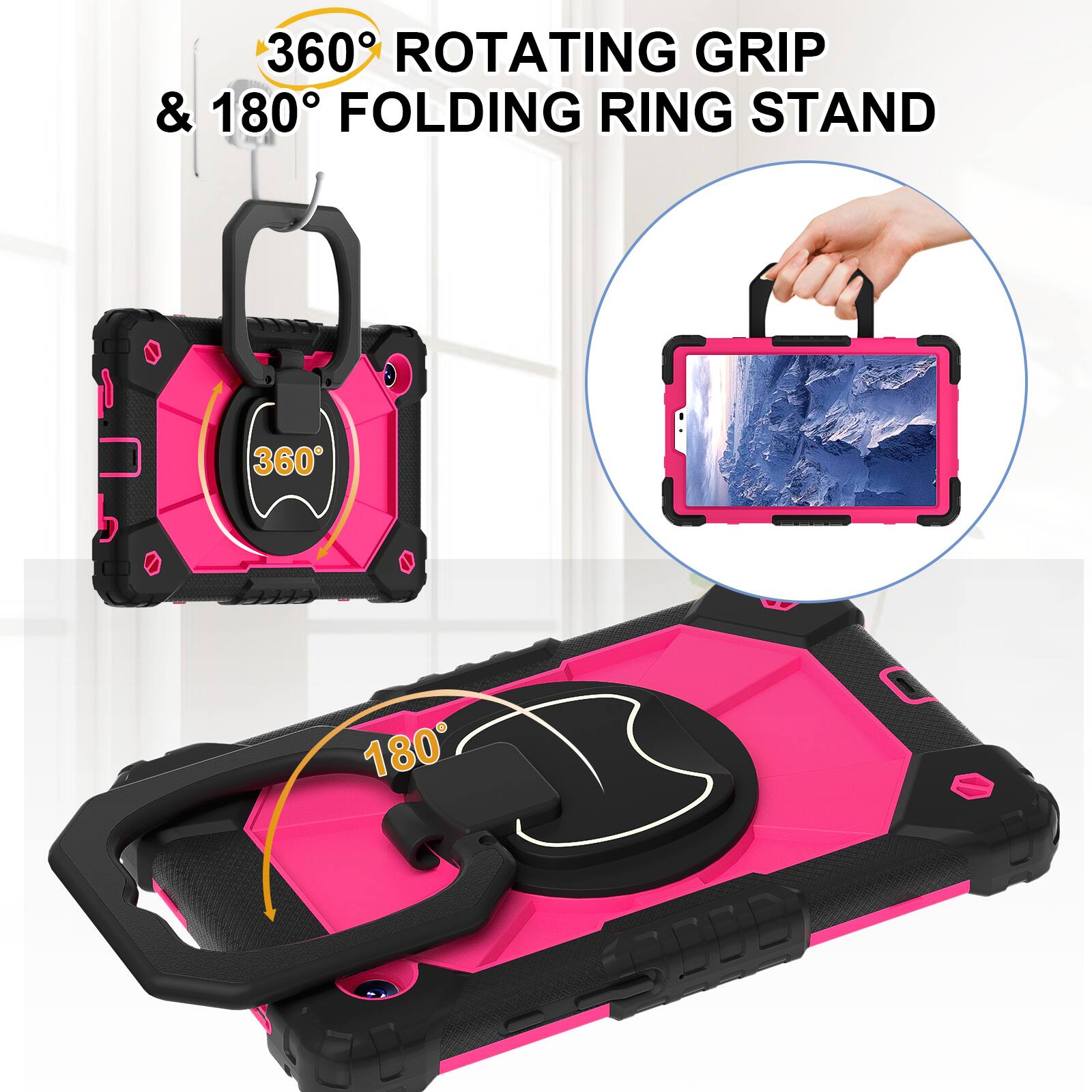 360° ROTATING GRIP & 180° FOLDING RING STAND