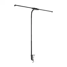 Front. VEVOR - LED Desk Lamp with Clamp, Double Head Architect Desk Lamp, Eye-Caring Desk Light with 360° Adjustable Gooseneck - Black.