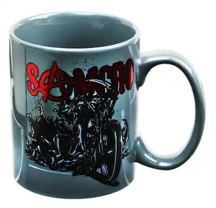Front. Just Funky - Sons of Anarchy SAMCRO Reaper Motorcycle 22oz Coffee Mug - Black.