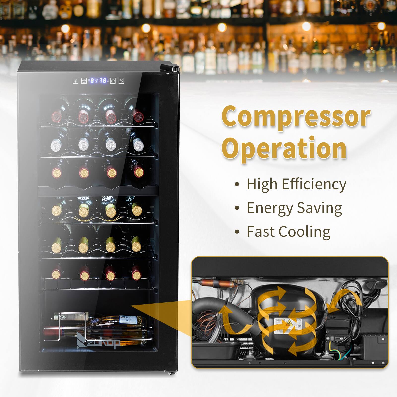 Compressor Operation  
- High Efficiency  
- Energy Saving  
- Fast Cooling