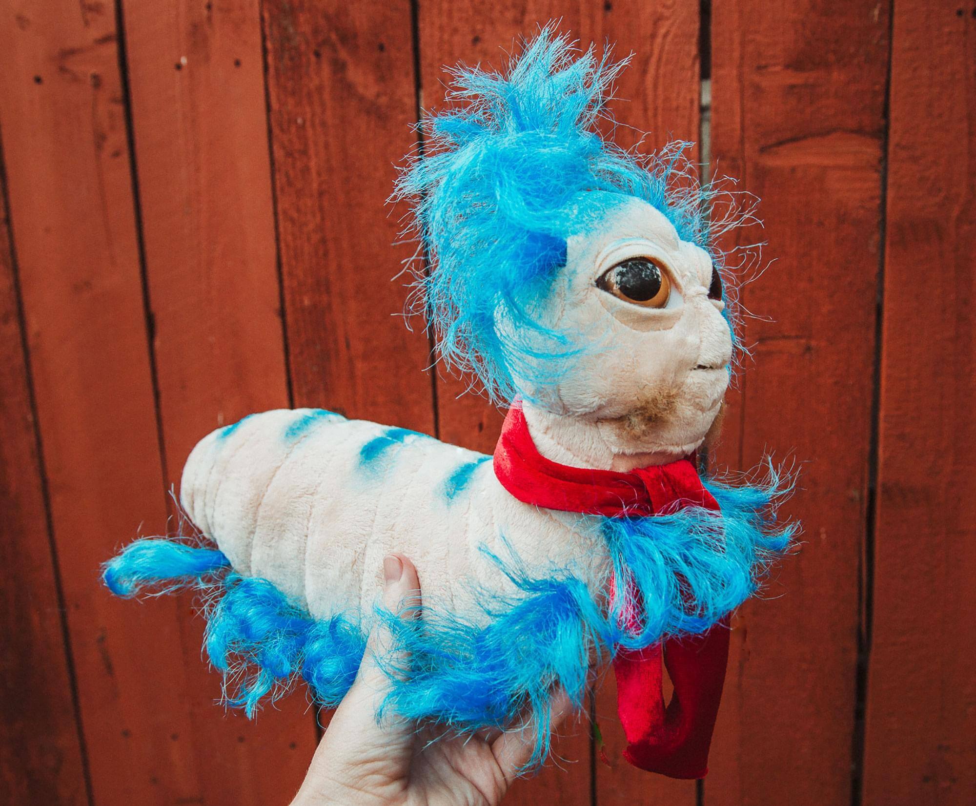 Alt View 3. Toy Vault - Labyrinth The Worm 14-Inch Character Plush Toy | Toynk Exclusive - Blue.