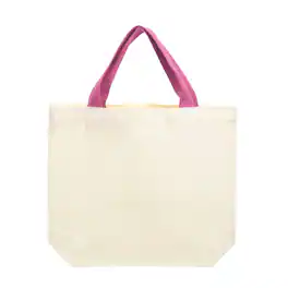 Unique Bargains - Canvas Tote Bag, 10.7"x8.7" Grocery Bag with Handles, Cute Handbag for Birthday Gifts DIY Craft Painting - Rose Pink