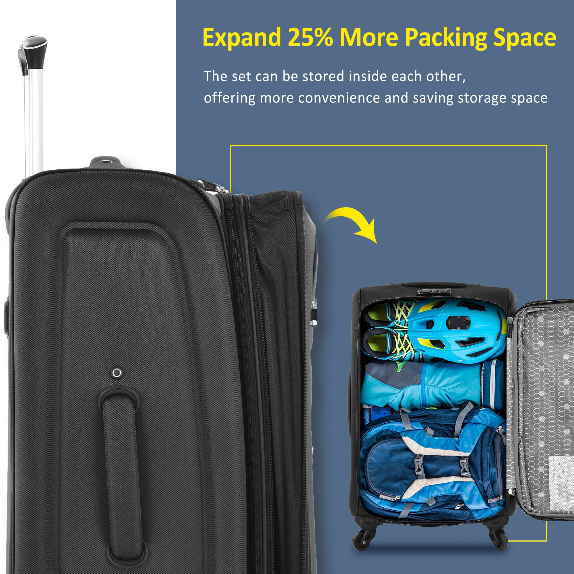 Expand 25% More Packing Space

The set can be stored inside each other, offering more convenience and saving storage space.