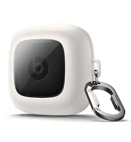 SURITCH - Shockproof Case for Beats Powerbeats Pro Wireless Earbuds with Magnetic Lid Lock & Carabiner, Full-Body Drop Protection - White