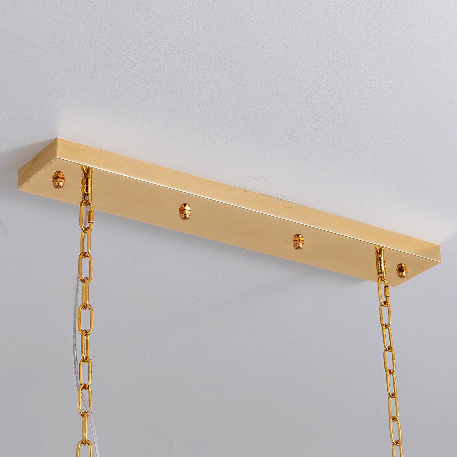 Alt View 5. Siljoy - 40-inch 7 Light Gold Crystal Linear Chandelier with Adjustable Chain for Dining Room and Kitchen Island - Gold.