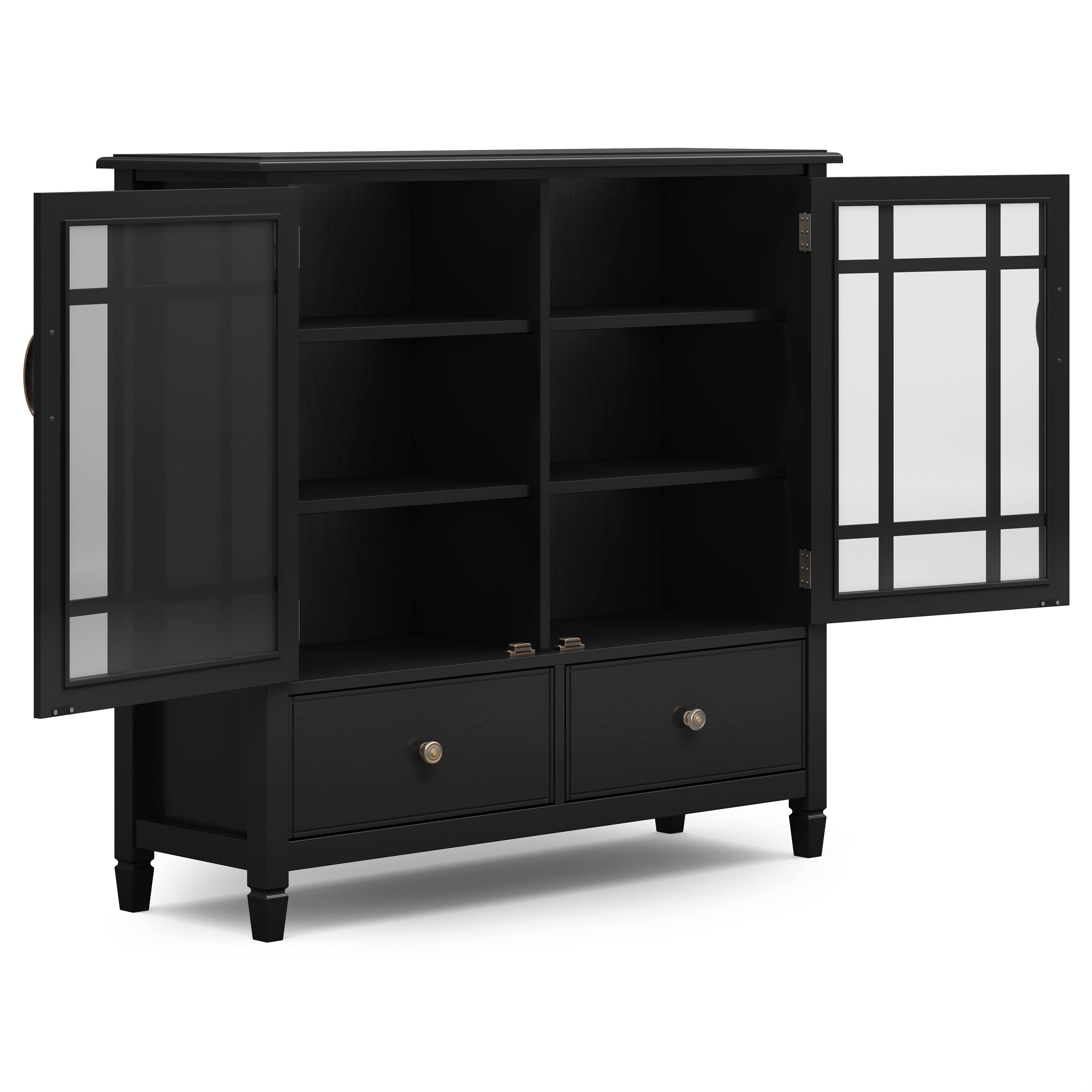 Alt View 11. Simpli Home - Connaught Tall Storage Cabinet - Black.