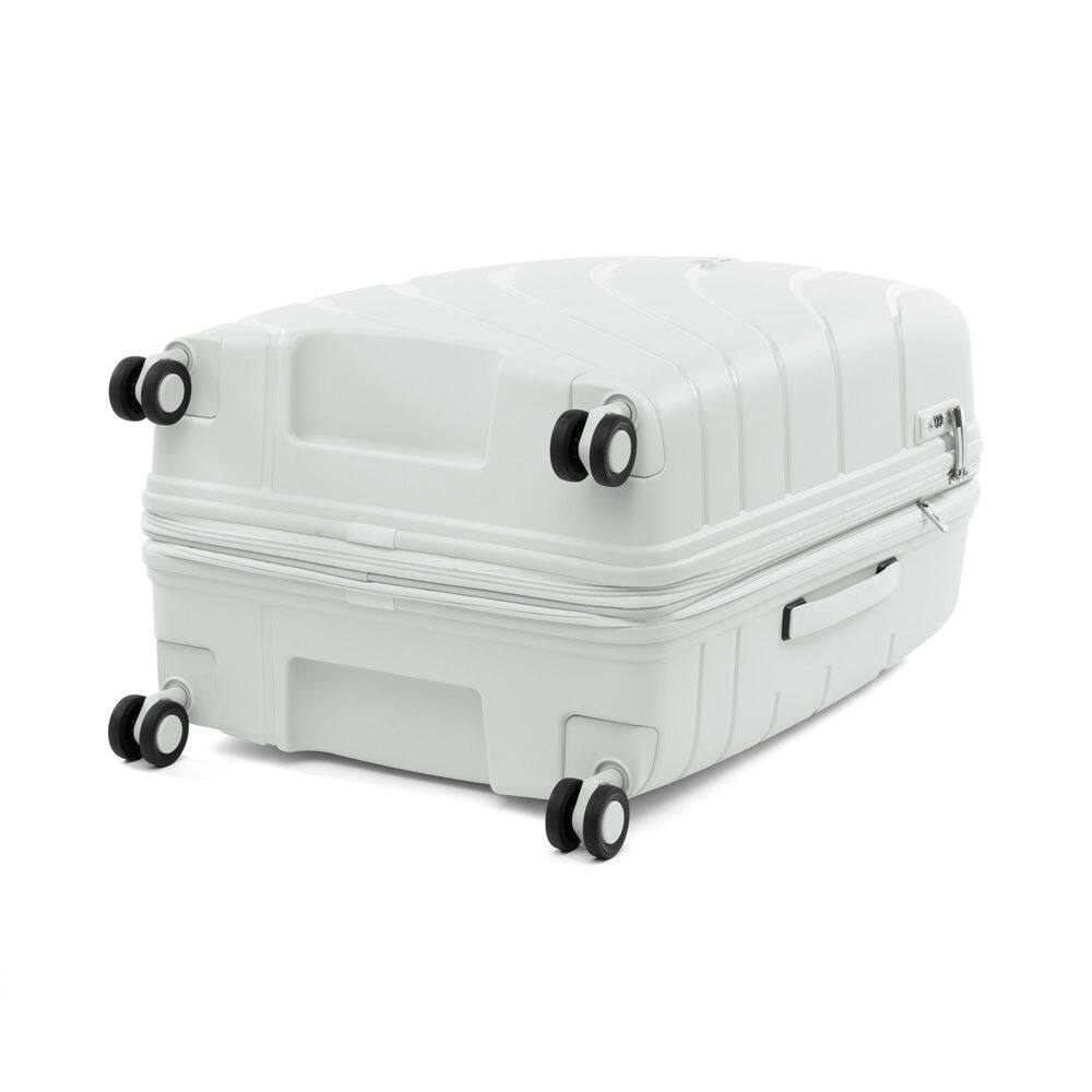 Left. Atlantic - Atlantic Convertible Medium to Large Checked Expandable Hardside Spinner - Shell White.
