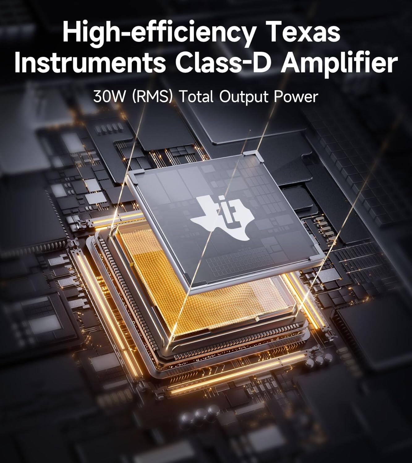 High-efficiency Texas Instruments Class-D Amplifier  
30W (RMS) Total Output Power
