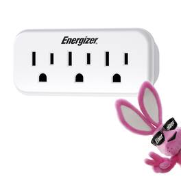 Energizer - 3 Device Multi Plug Wall Outlet Extender – Power Strip Expander, Outlet Splitter, Extension Cord Adapter - White