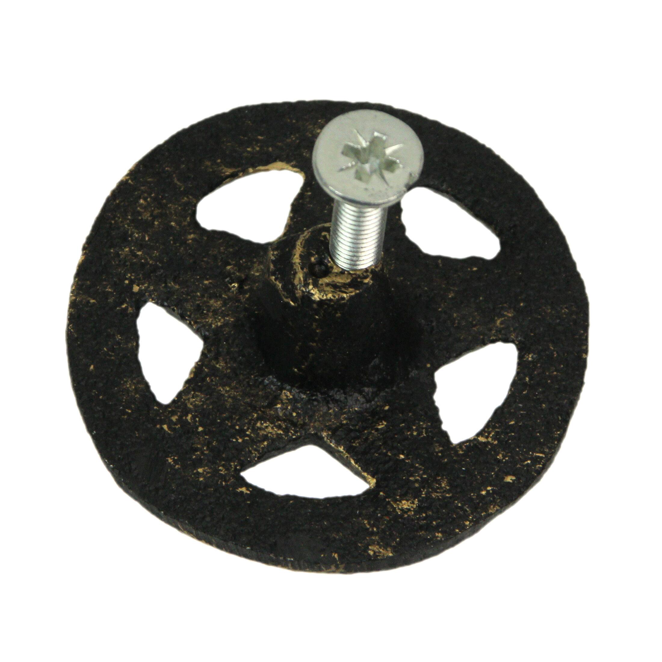 Alt View 7. Zeckos - Set of 12 Antique Gold Western Star Cast Iron Knobs - 2" - Drawer Pulls - Gold.