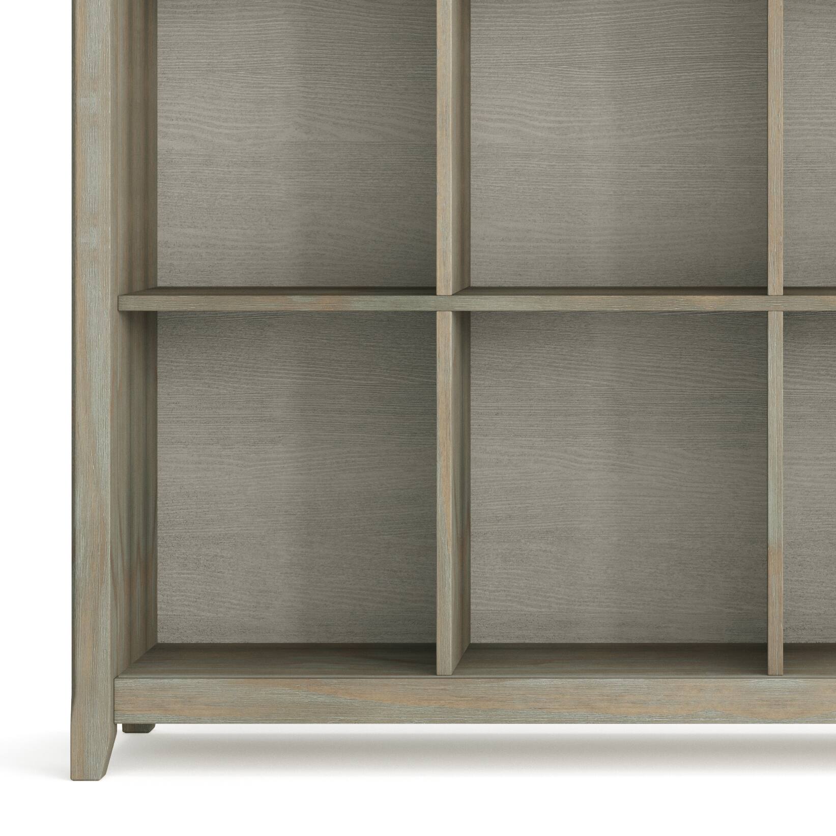 Alt View 11. Simpli Home - Acadian Rustic Wood 12-Shelf Bookcase - Distressed Gray.