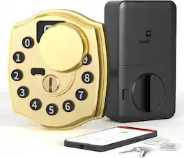 Wrightmaster - 4-in-1 Aluminum Smart Pad Lock with Wi-Fi & Voice Control, Keypad, Key, Auto-Unlock & Quiet Mode - Black