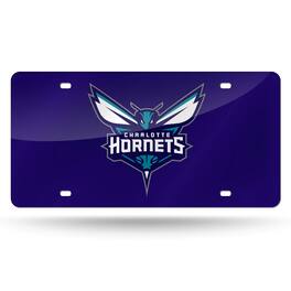 Rico Industries - Charlotte Hornets NBA Logo Mirror Look LASER License Plate - Multi