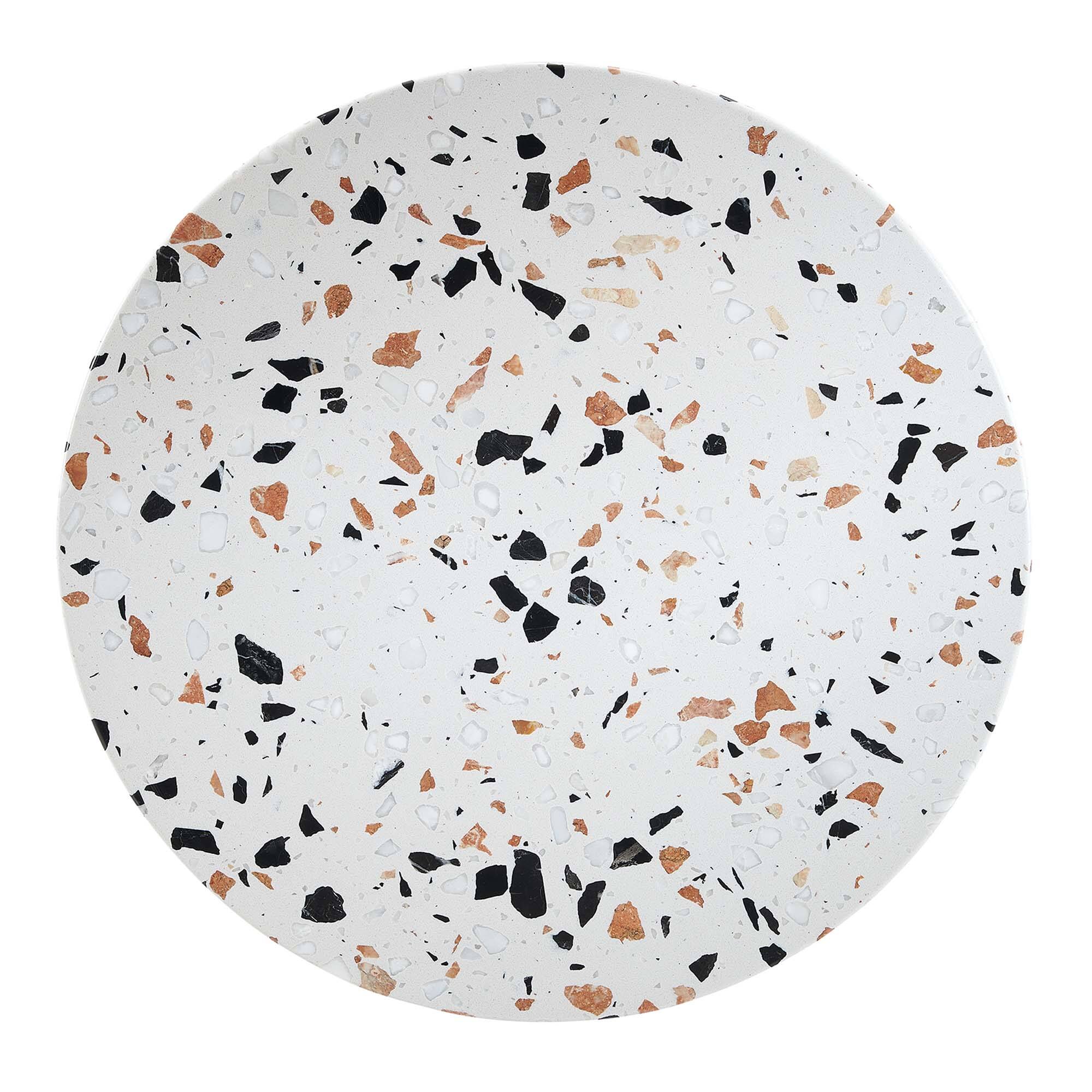 Alt View 2. Modway - Lippa Round Terrazzo Side Table - White Terrazzo.