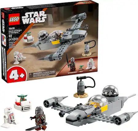 * SAT CESS STAR LEGO WARS WART TAR 75410 Mando and Grogu's N-1 Starfighter" 92 pcs/pzs Bulllng Ter I besl de construction Juguete pars Constnule APPERDES APPRENERE CONSTAUE PANSTRURE CHOKING HAZARD small ball. 4+ WARNING: small parts and a toy contains under 3 3years. Not for children BRDO TNE MANDALORIAN as.2 a