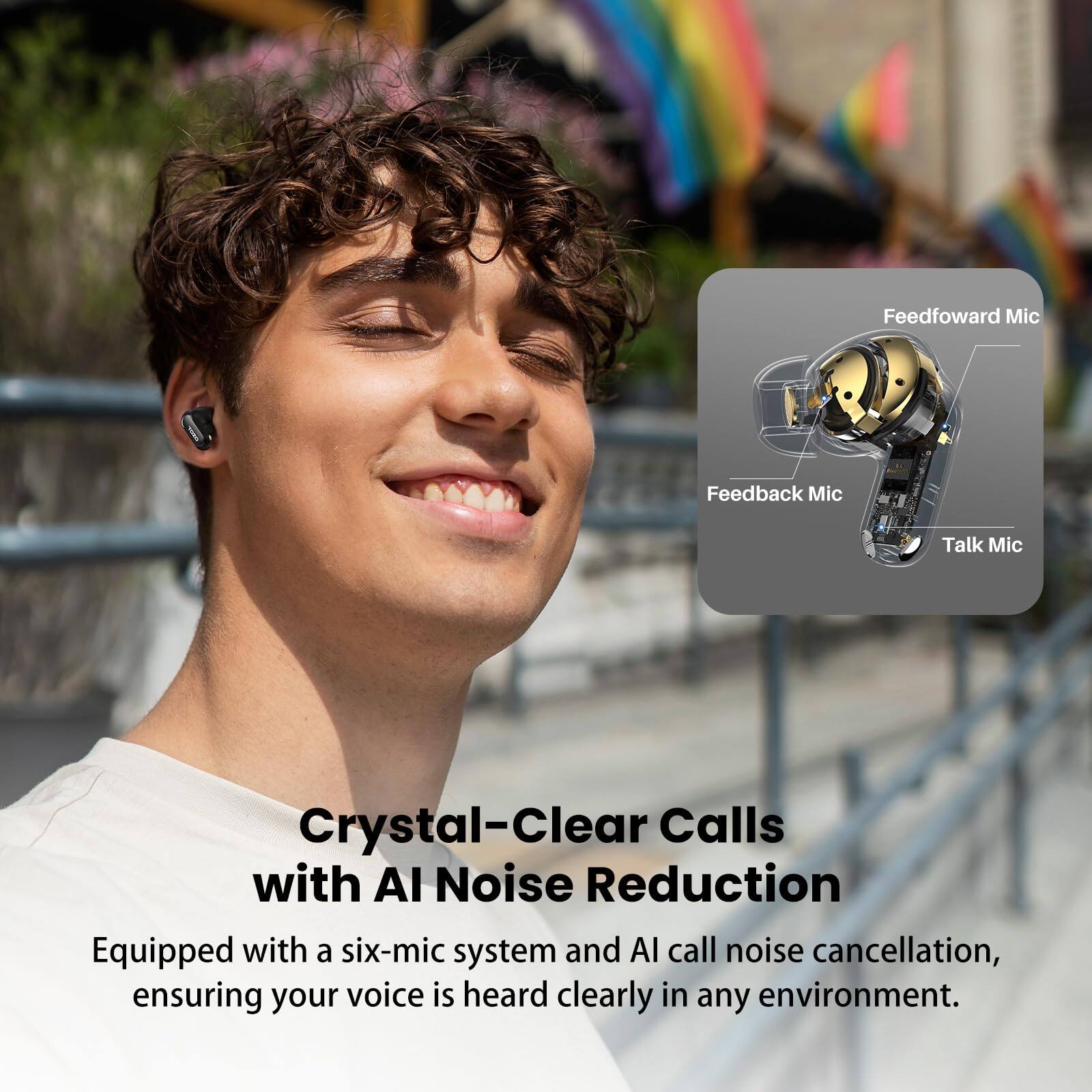 Crystal-Clear Calls with AI Noise Reduction

Equipped with a six-mic system and AI call noise cancellation, ensuring your voice is heard clearly in any environment.
