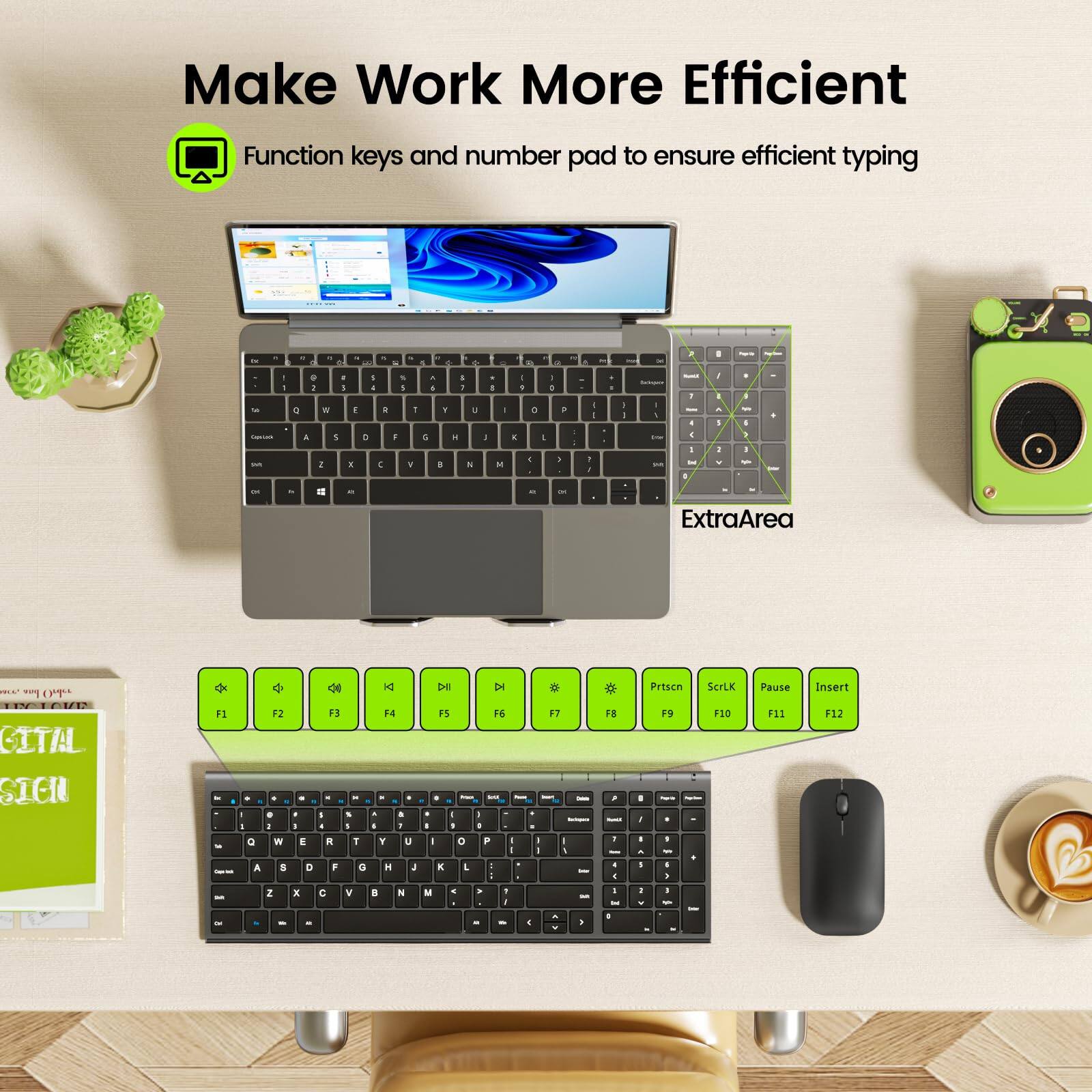 Make Work More Efficient

Function keys and number pad to ensure efficient typing

ExtraArea

F1 - F2 - F3 - F4 - F5 - F6 - F7 - F8 - F9 - F10 - Prtscn - ScrLk - Pause - Insert - F11 - F12
