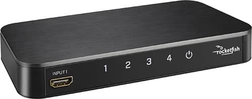 Rocketfish™ - 4-Port 4K HDMI Switch Box - Black - Angle