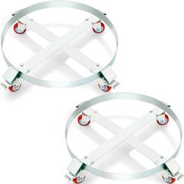VEVOR - 2PCS 55 Gallon Heavy Duty Drum Dolly, 1000 lbs Load Capacity, Barrel Dolly Cart Drum Caddy, Non Tipping Hand Truck - Silver