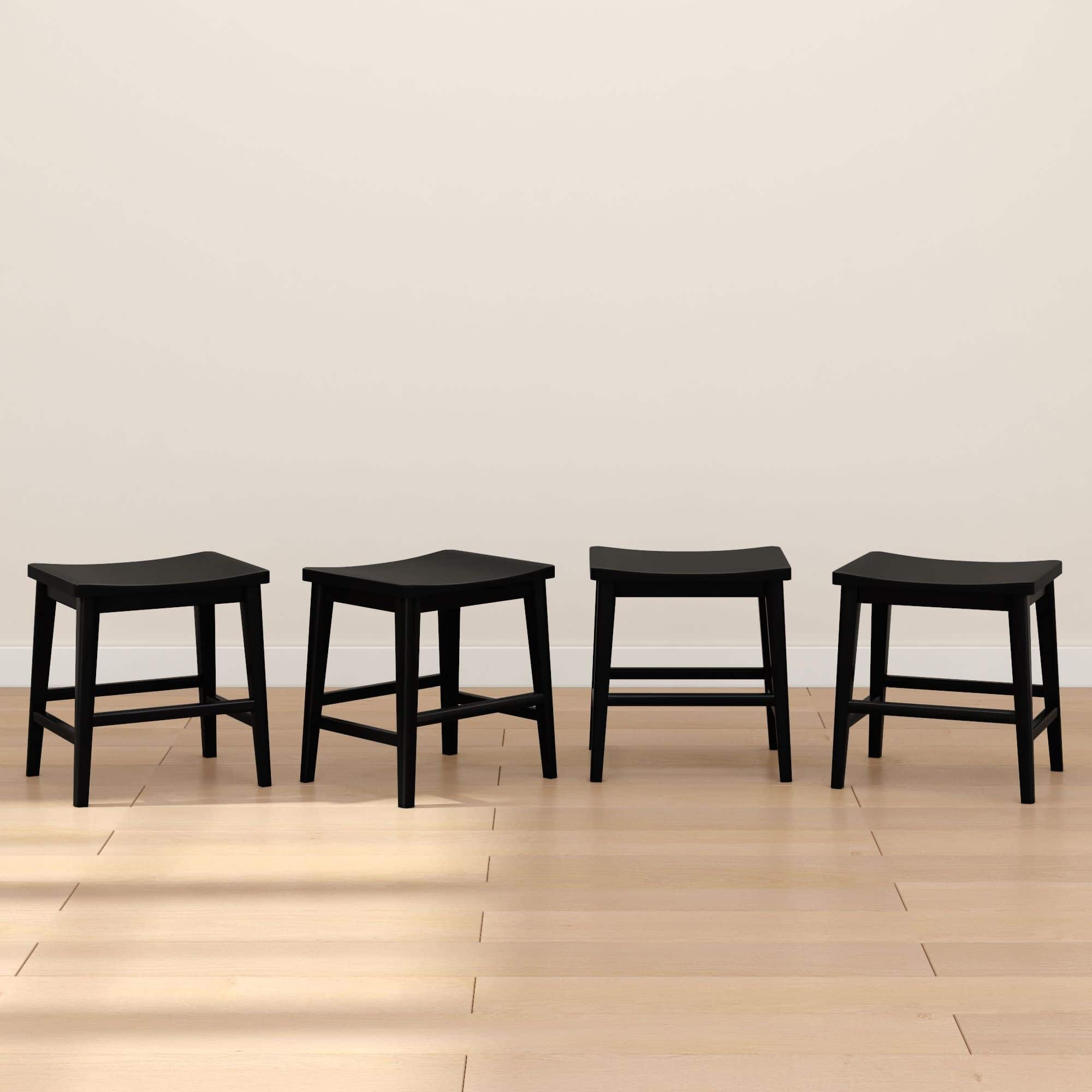 Front. Plank+Beam - Smythe Stool Chair Height, (18in) - 4 pack, Black - Black.