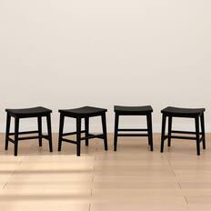 Front. Plank+Beam - Smythe Stool Chair Height, (18in) - 4 pack, Black - Black.