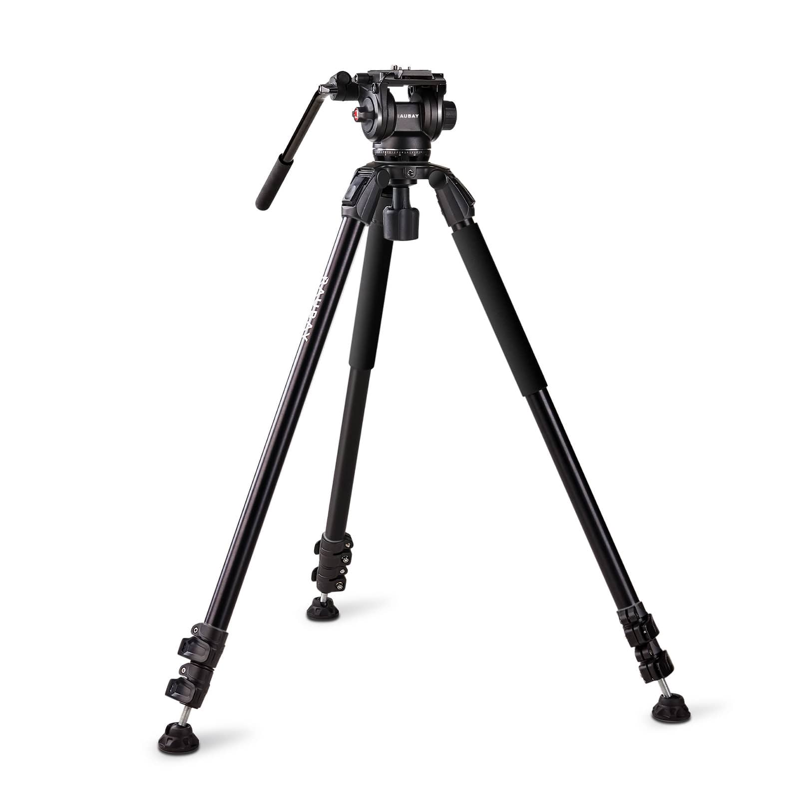 RAUBAY - 70.8″ Fluid Head Video Tripod DV-3 Heavy Duty Tripods Stand with 360° Pan & 165° Tilt Fluid Head - Black