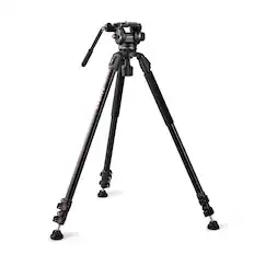 Front. RAUBAY - 70.8″ Fluid Head Video Tripod DV-3 Heavy Duty Tripods Stand with 360° Pan & 165° Tilt Fluid Head - Black.