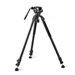 RAUBAY - 70.8″ Fluid Head Video Tripod DV-3 Heavy Duty Tripods Stand with 360° Pan & 165° Tilt Fluid Head - Black