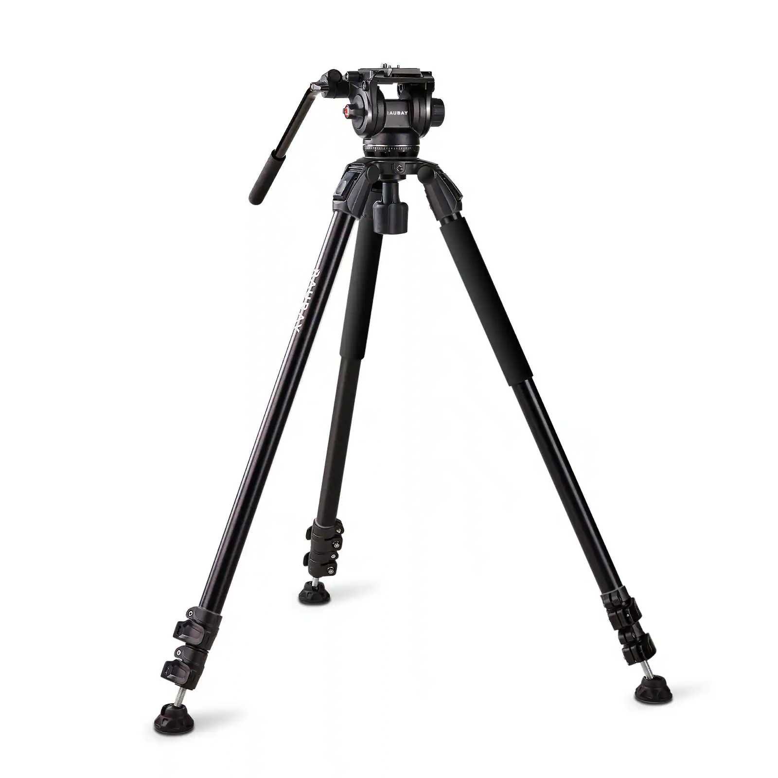 Front. RAUBAY - 70.8″ Fluid Head Video Tripod DV-3 Heavy Duty Tripod Stand DSLR Camera, Camcorder - Black.