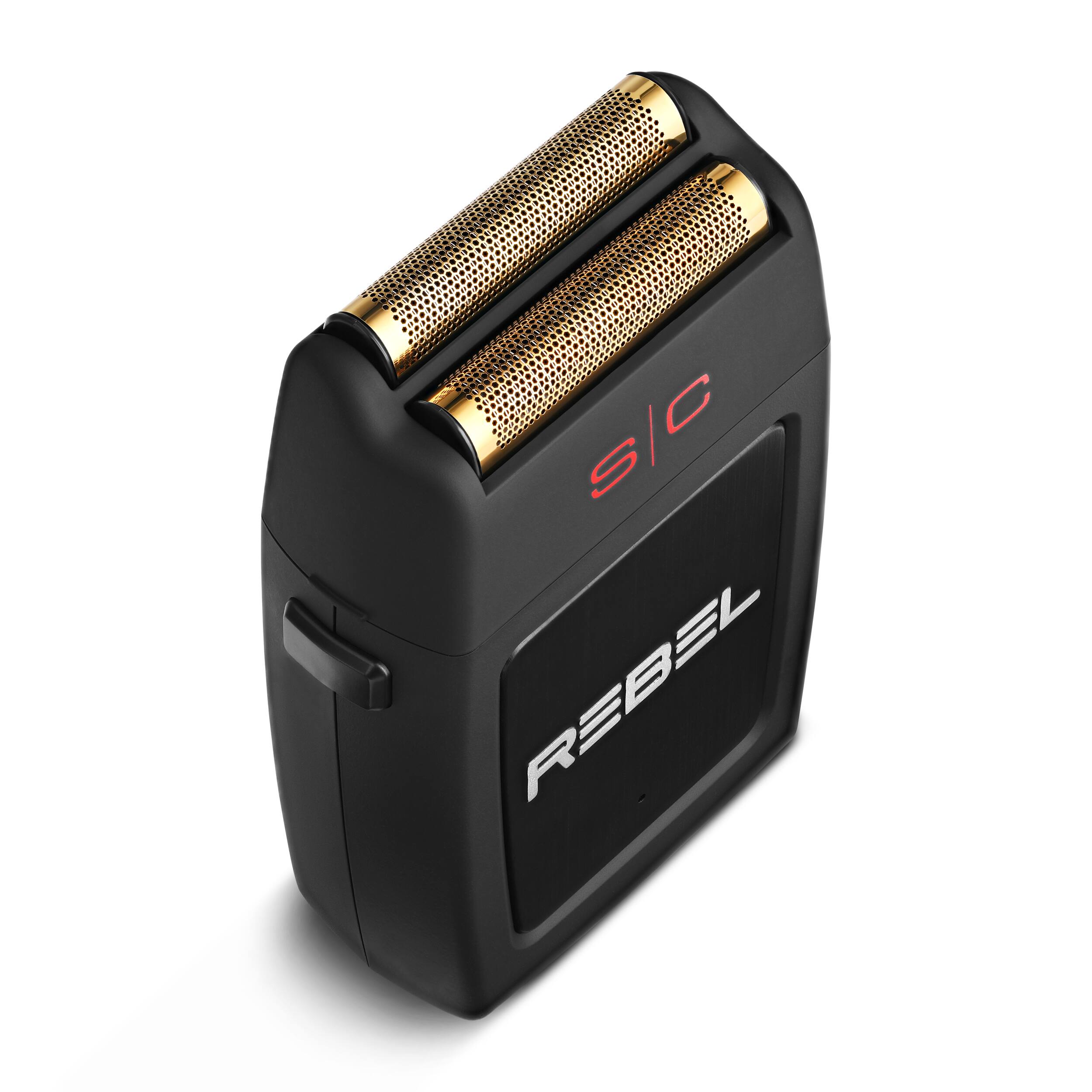 Left. StyleCraft - Rebel Professional Foil Shaver with Super Torque Motor, USB-C Rechargeable - Black.