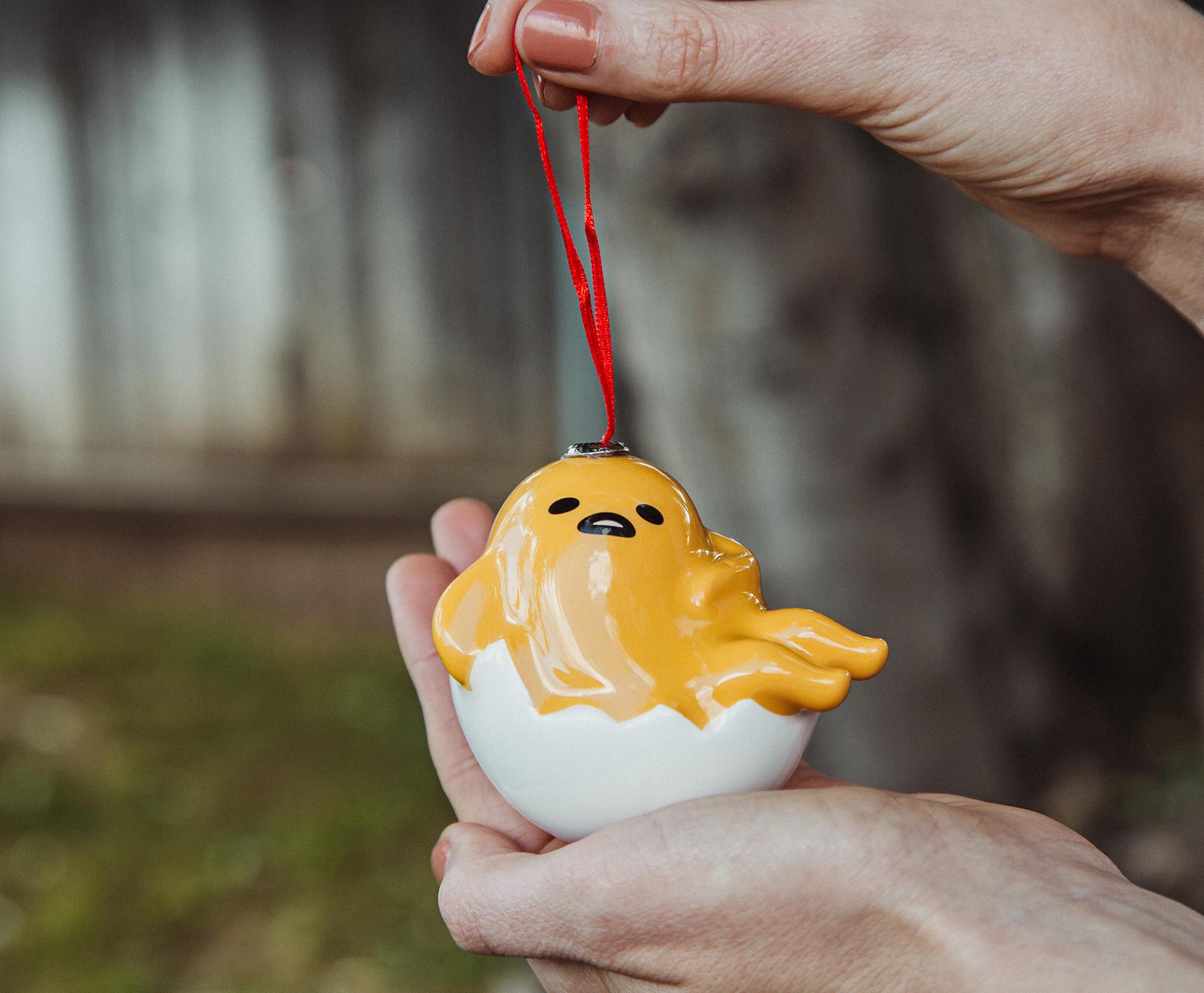 Alt View 2. Surreal Entertainment - Sanrio Gudetama 4-Inch Shatterproof Decoupage Ornament - Yellow.