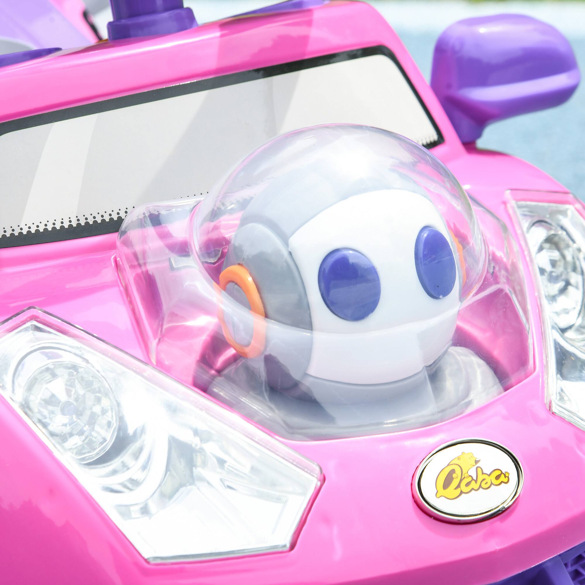 Alt View 5. Qaba - Push Car for Kids 1-3 Years, 3 in 1 Ride on Sliding Car, Foot to Floor Baby Push Car with Removable Handle, Music, Horn.