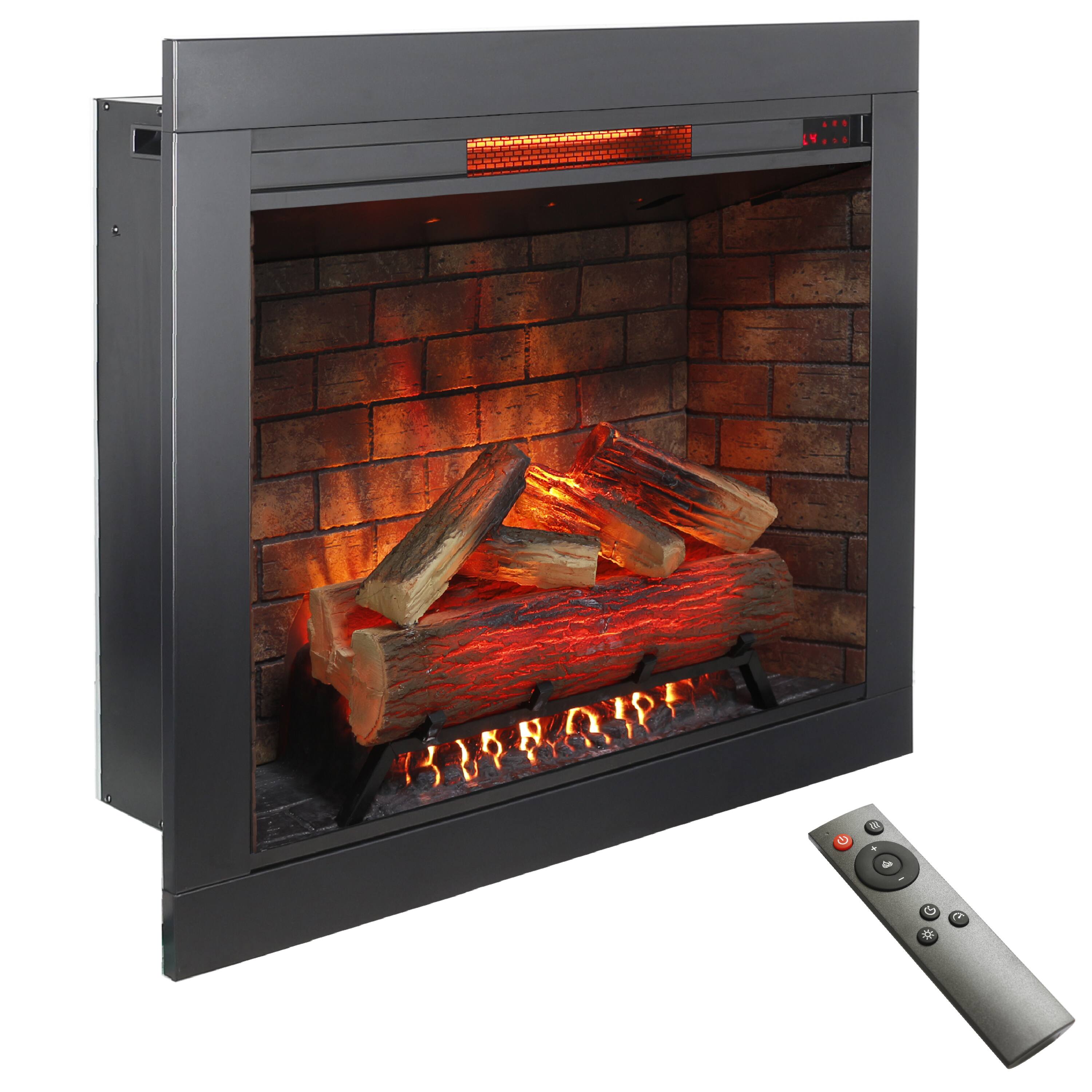 Alt View 2. APRILSOUL - 33 Inch Infrared Electric Fireplace With Removable Trim Kit Insert Touch Panel - Black.