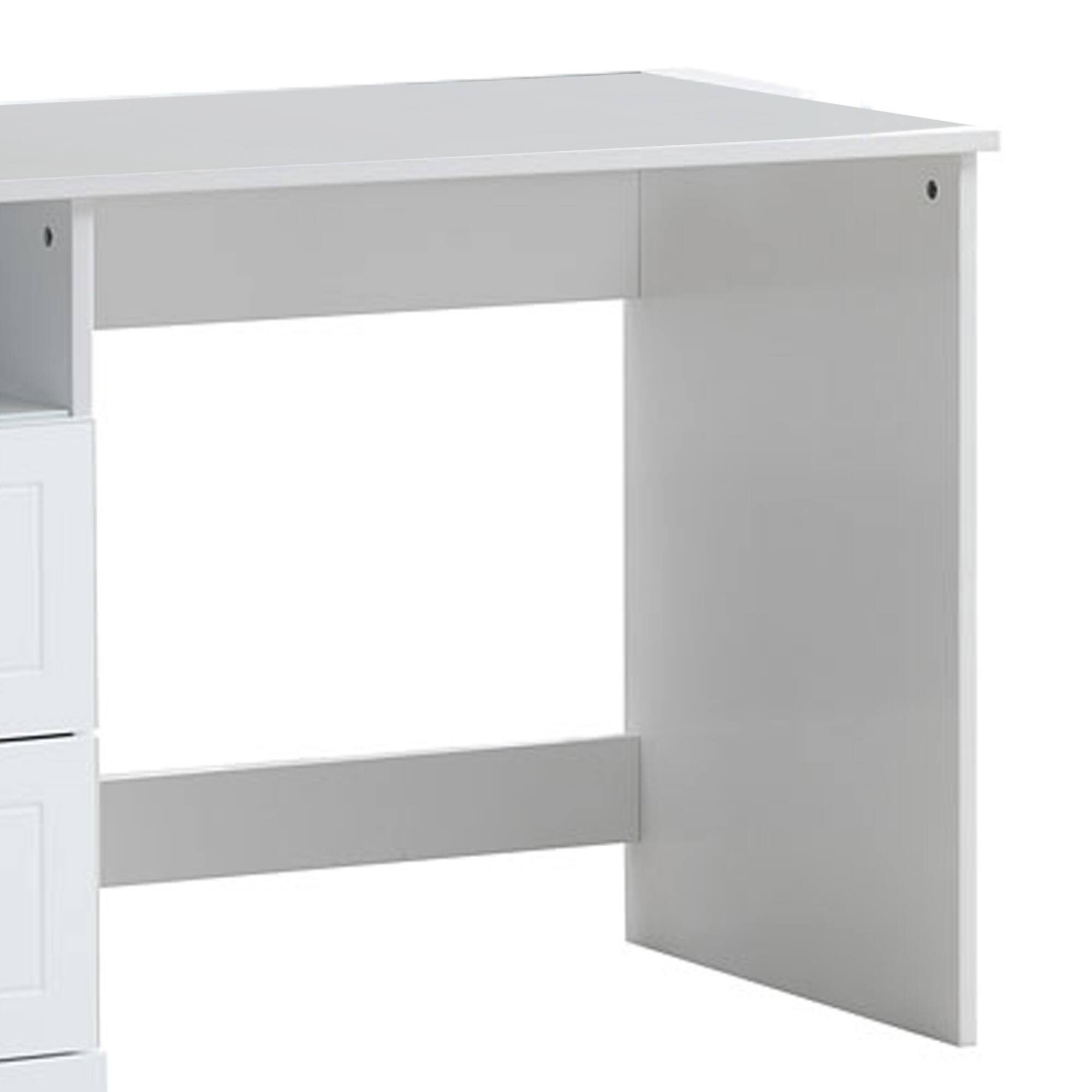 Back. Manhattan Lane - Wooden Table Desk with 2 Drawers and 1 Open Compartment, White - White.