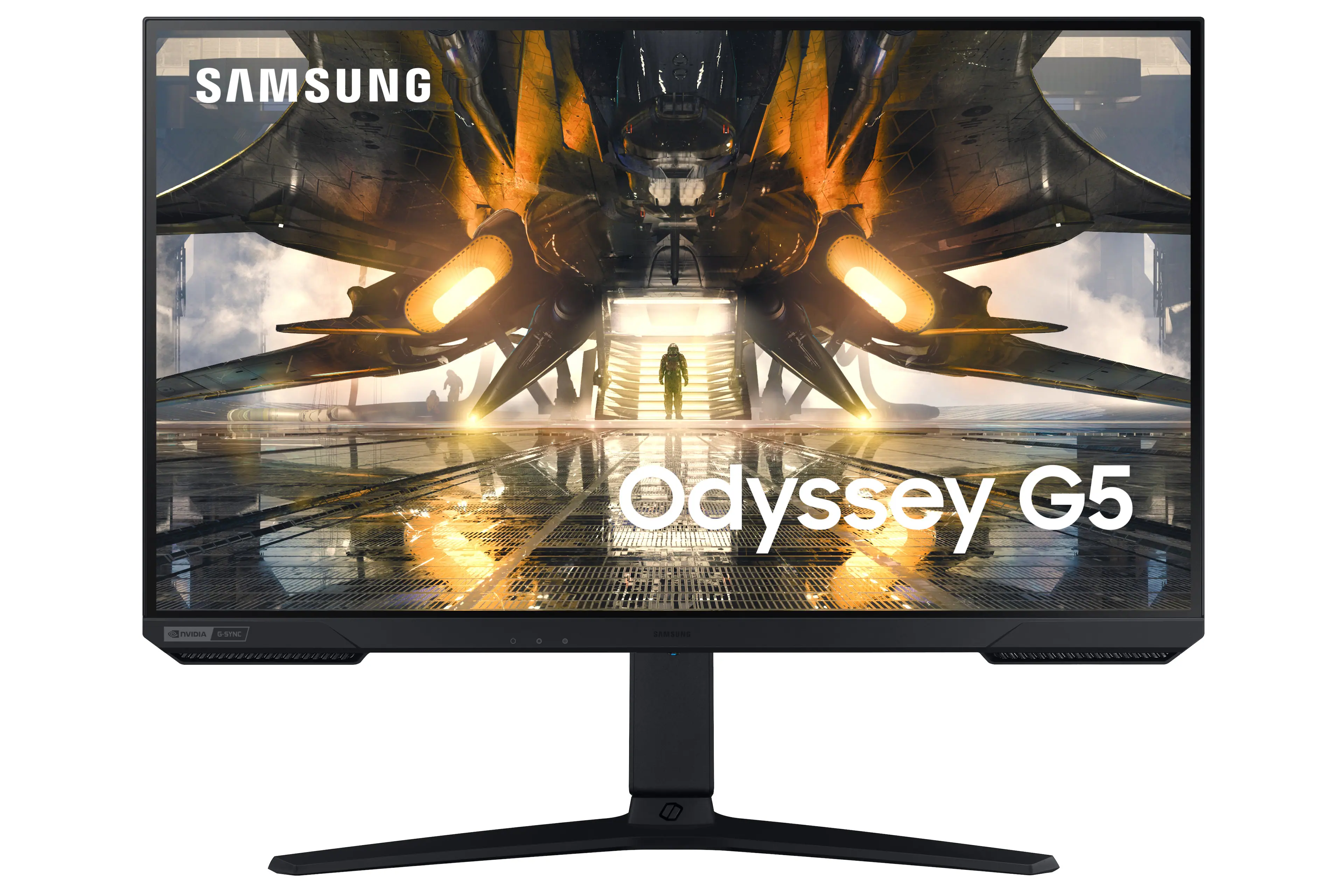 Samsung - Odyssey 27” IPS LED QHD FreeSync Premium & G-Sync Compatible Gaming Monitor with HDR (Display Port, HDMI) - Black