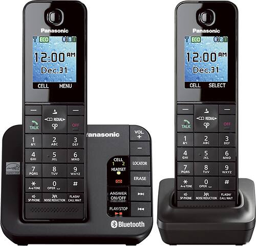 Best Buy: Panasonic KX-TGH262B Link2Cell DECT 6.0 Expandable Cordless ...